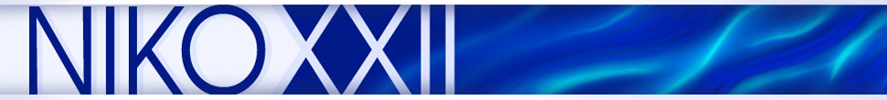 NIKOXXII logo - blue with large letters